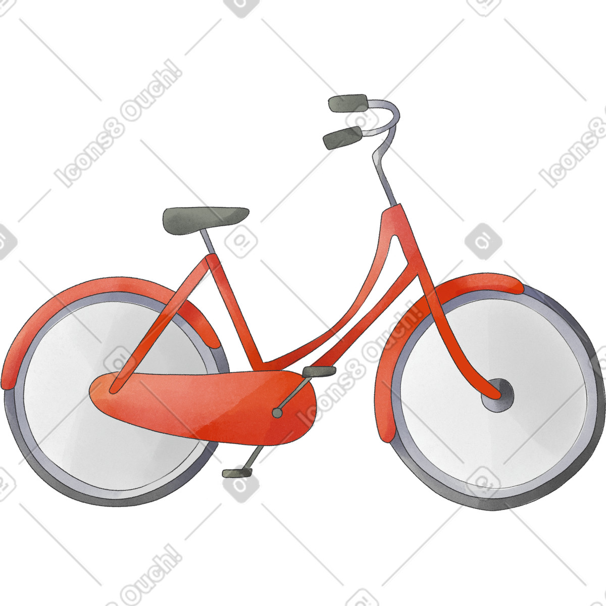 Ilustración Bicicleta roja en estilo Seasons a descargar en PNG y SVG
