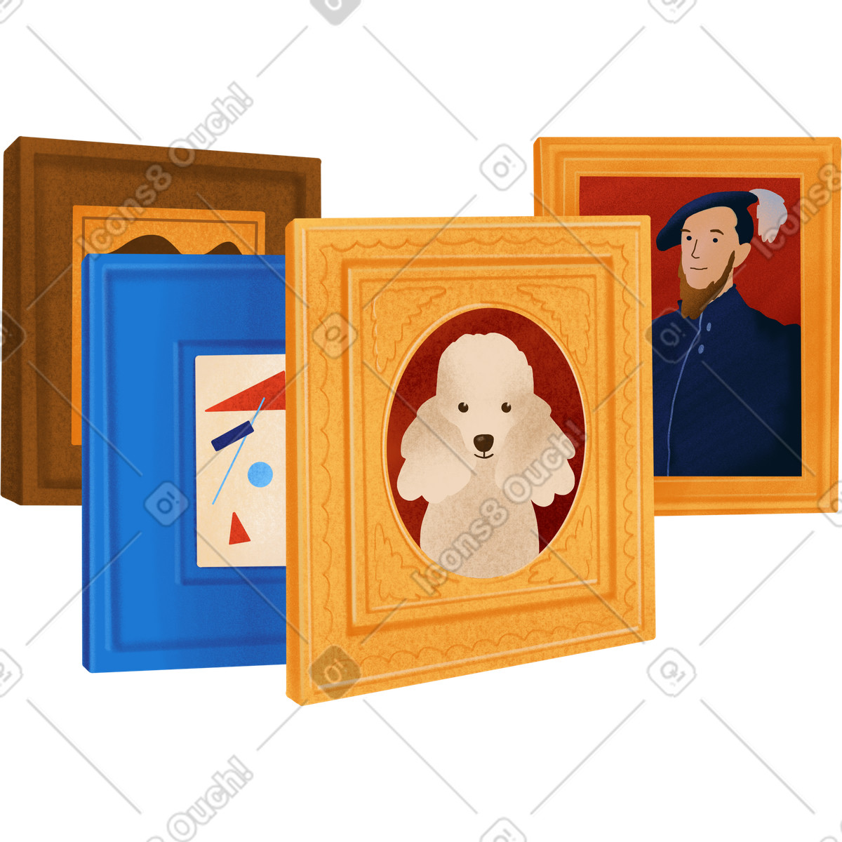 Different framed paintings-Illustration im Gleam-Stil als Download in PNG, SVG