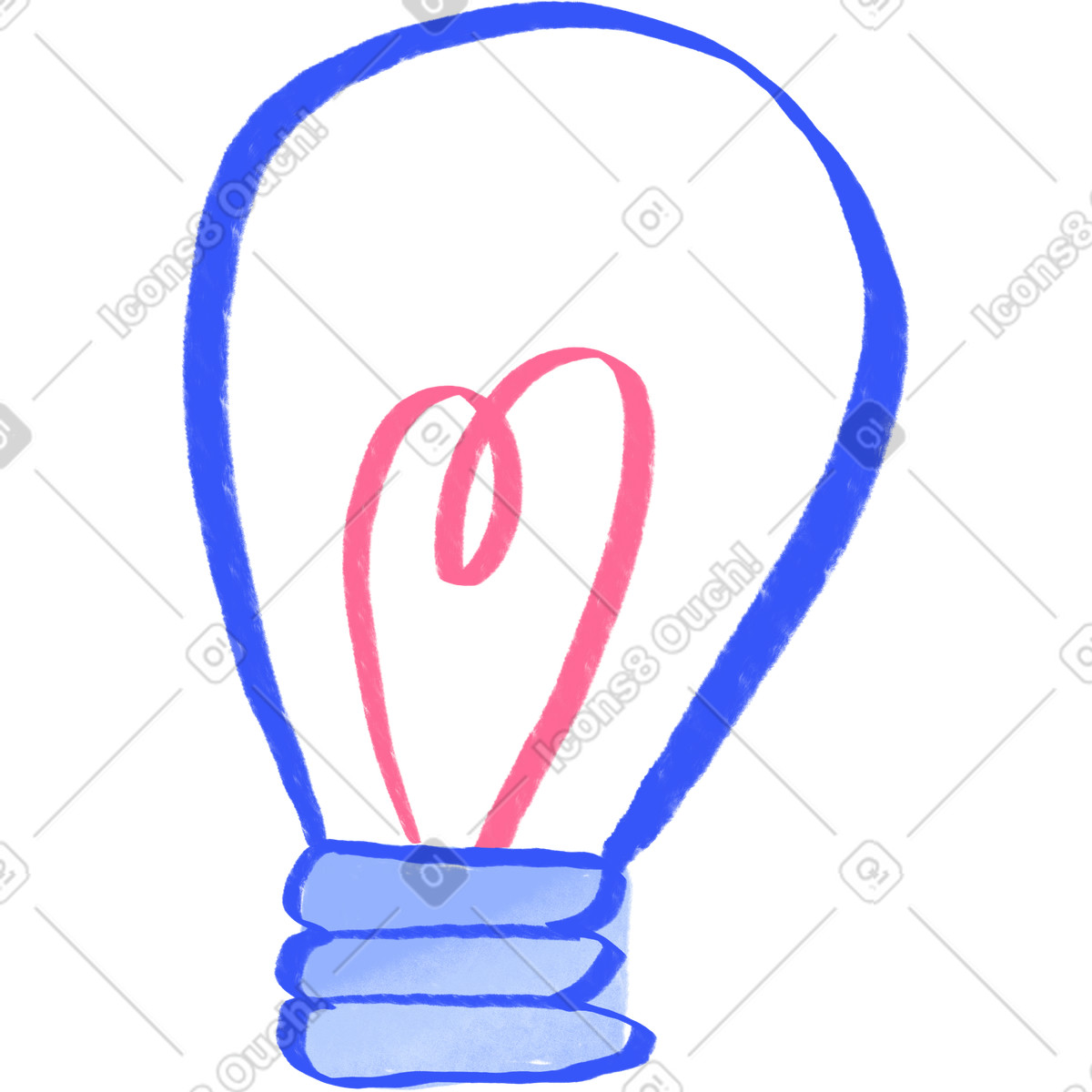Quirky 스타일의 Big light bulb 일러스트레이션 PNG, SVG 다운로드
