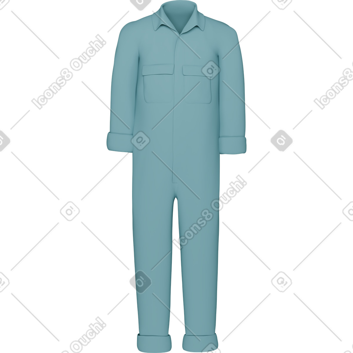 Worker jumpsuit illustrazione in stile 3D Casual life scarica in PNG, SVG