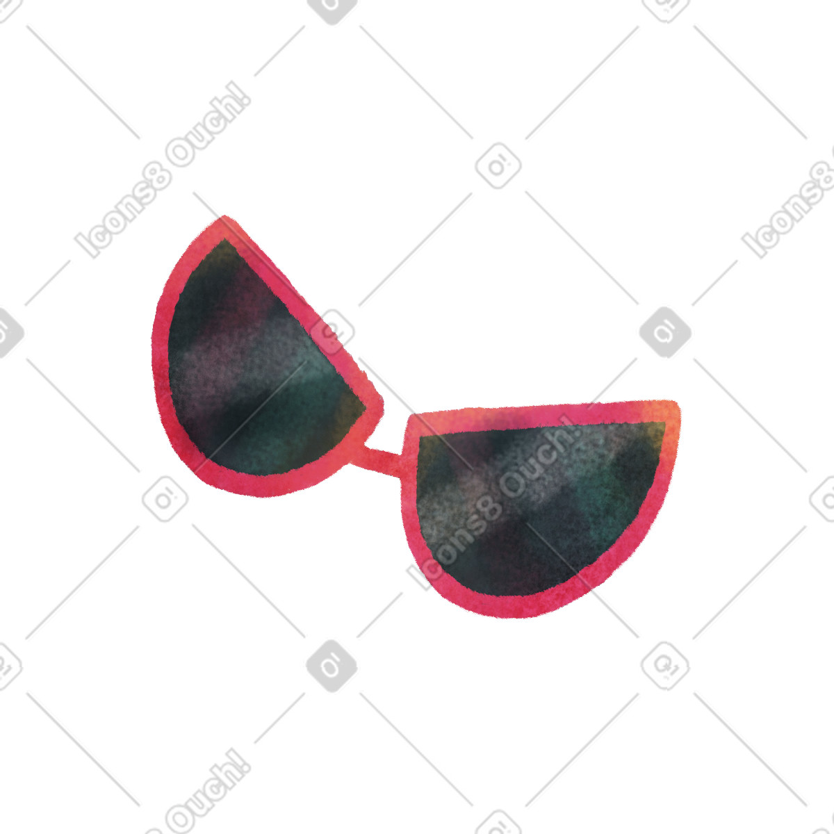 Glasses illustrazione in stile Jungle scarica in PNG, SVG