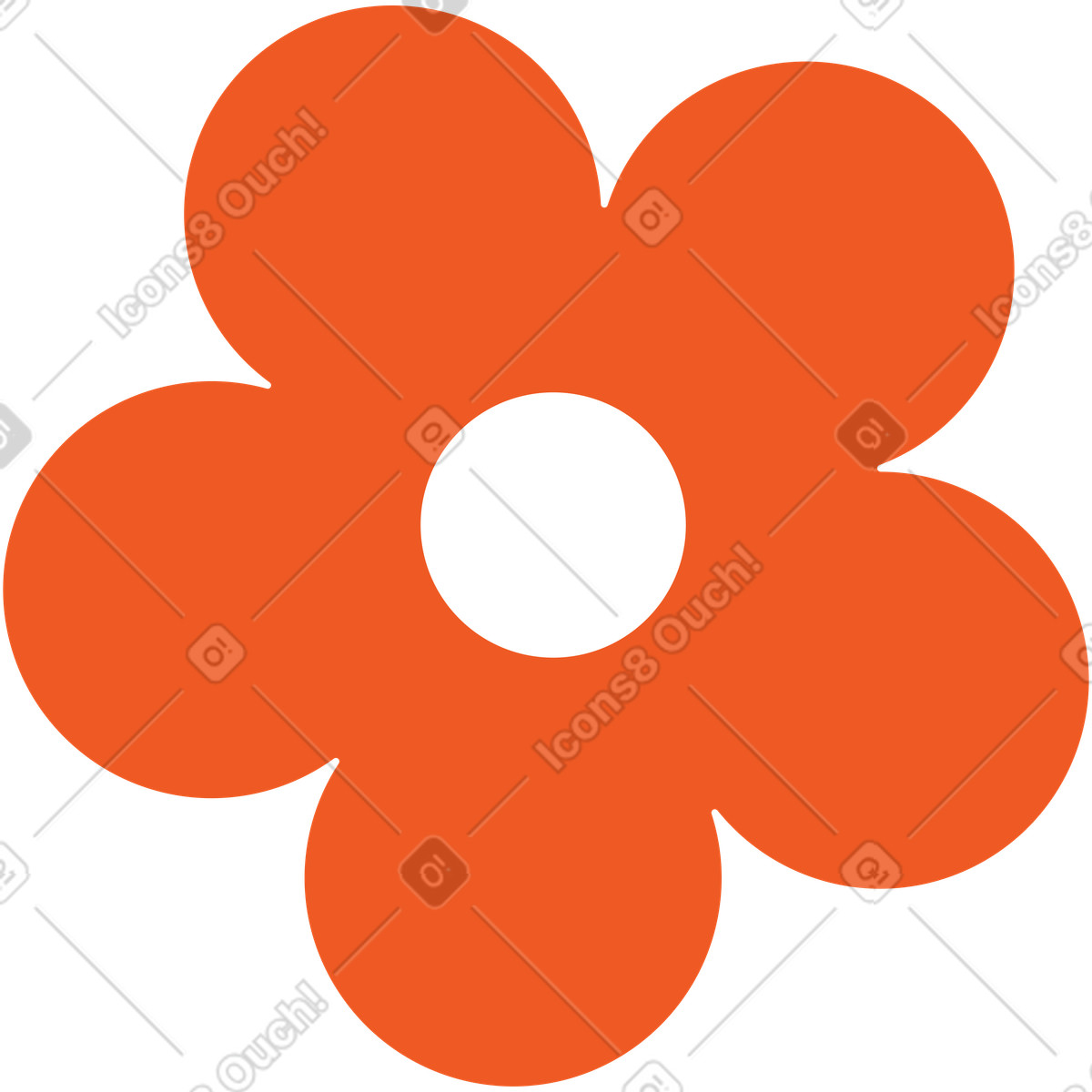 Ilustración Flor roja en estilo Tiny a descargar en PNG y SVG