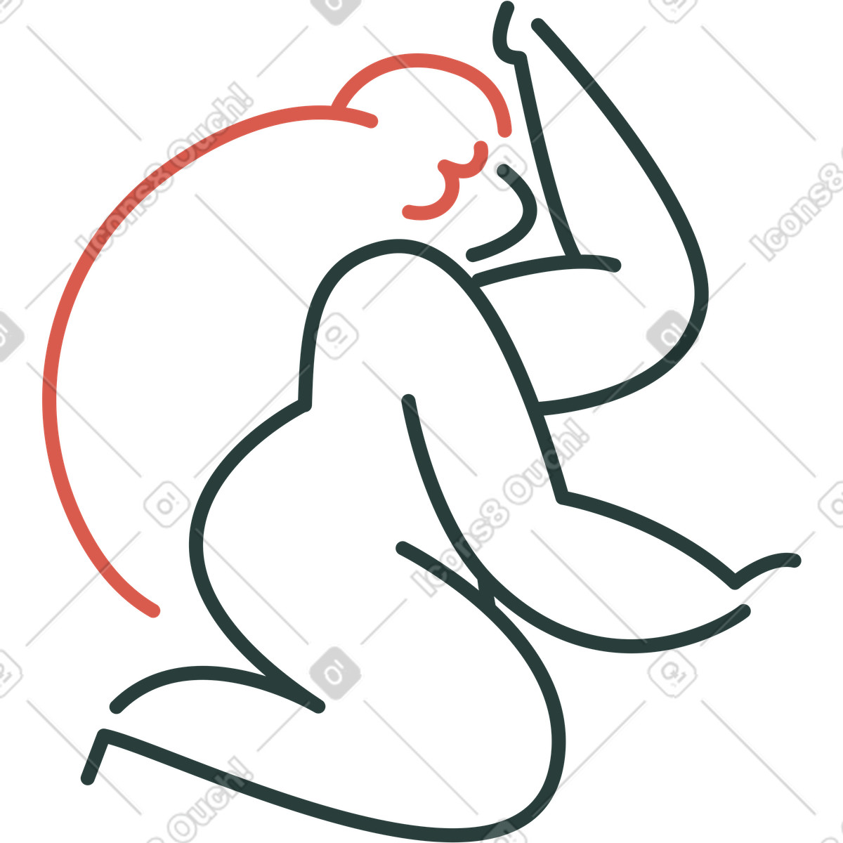 Ragazza illustrazione in stile Macaroni scarica in PNG, SVG