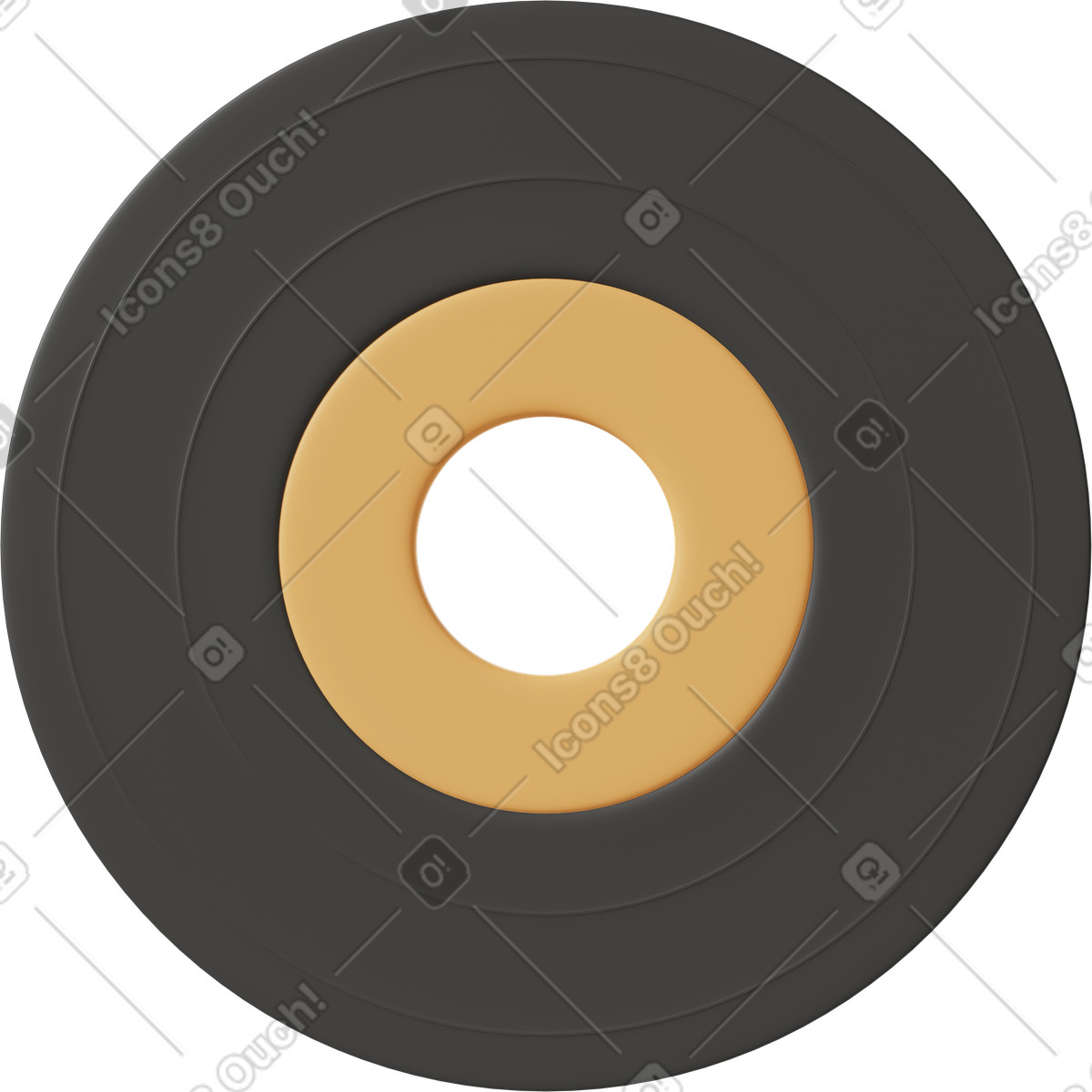 Ilustração de Yellow vinyl record em no estilo 3D Casual life para baixar em PNG, SVG