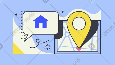 Location access animated illustration in GIF, Lottie (JSON), AE