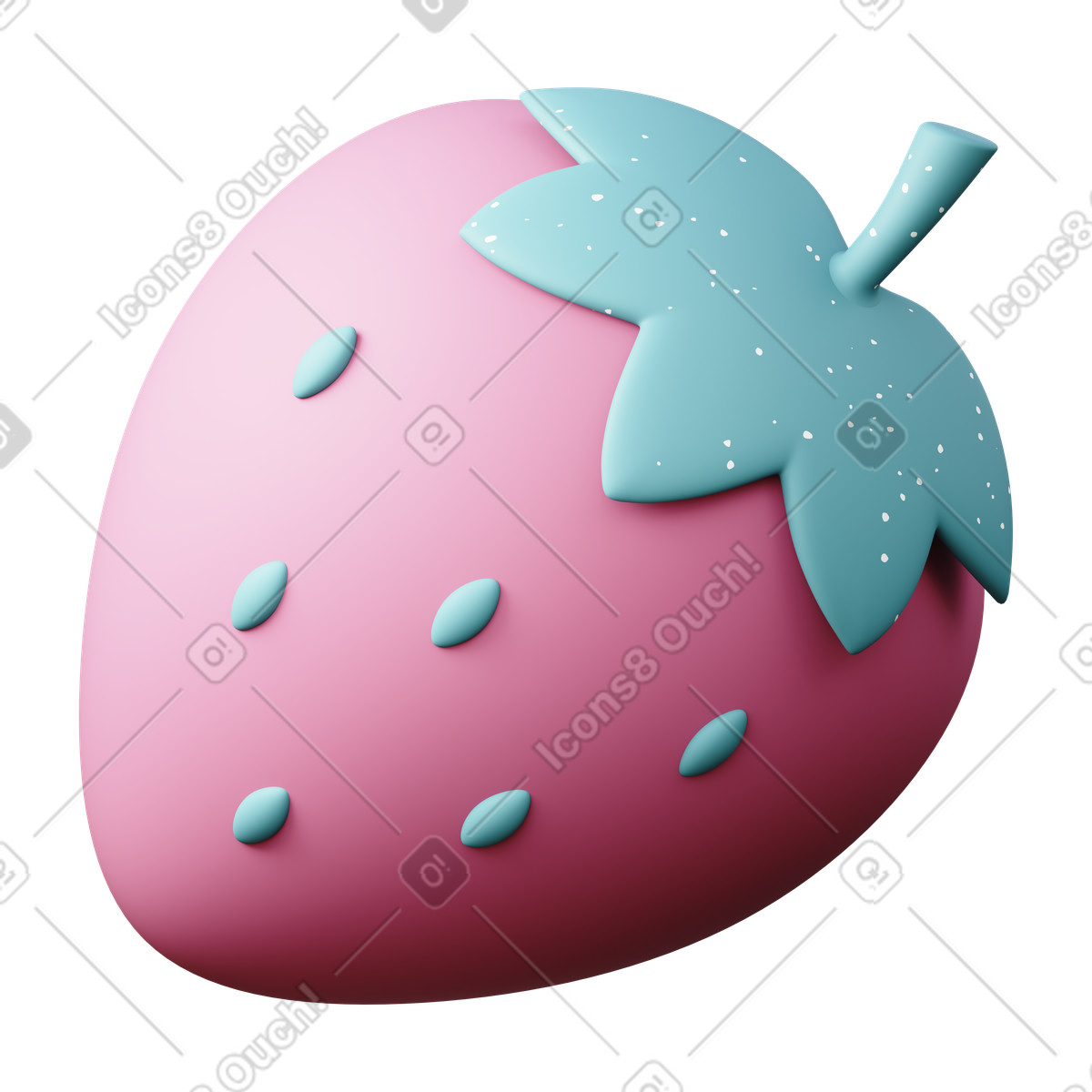 Иллюстрация Клубника в стиле 3D Sugary — скачать в форматах PNG, SVG