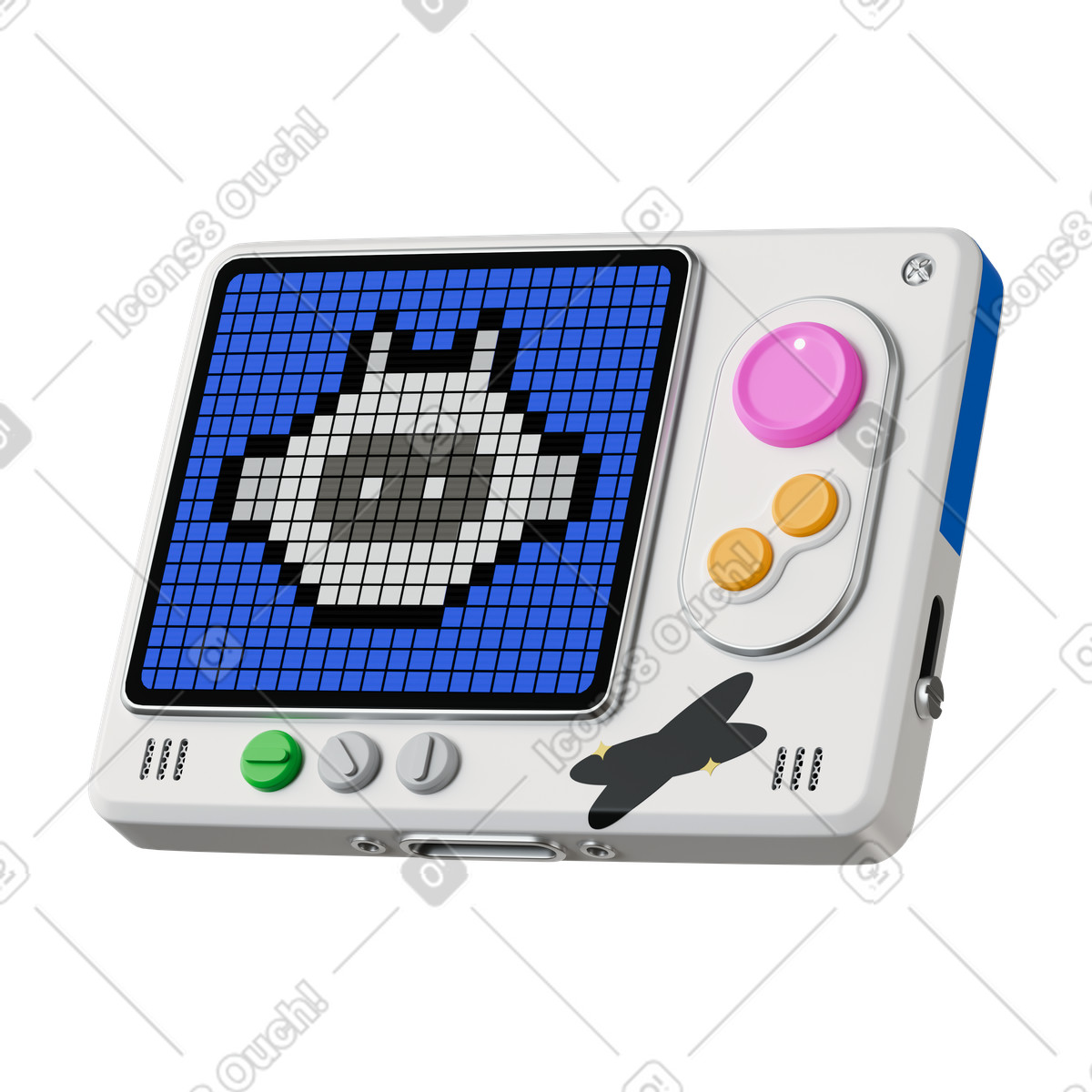 3D device with AI assistant animated illustration in GIF, Lottie (JSON), AE