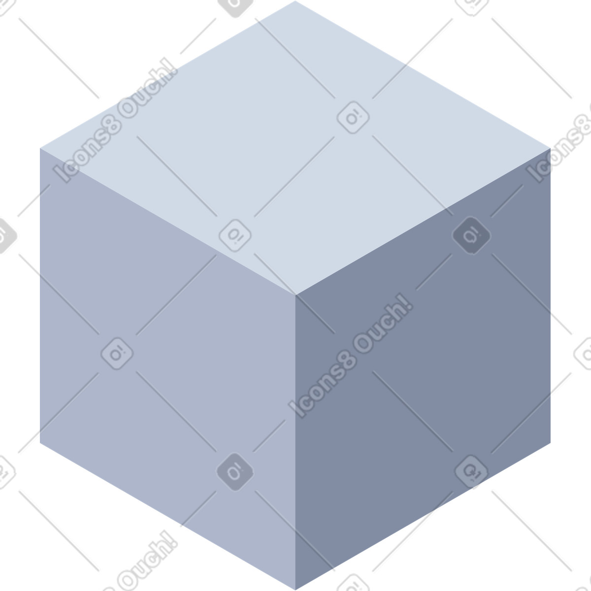 Illustration Cube isométrique dans le style System à télécharger aux formats PNG, SVG