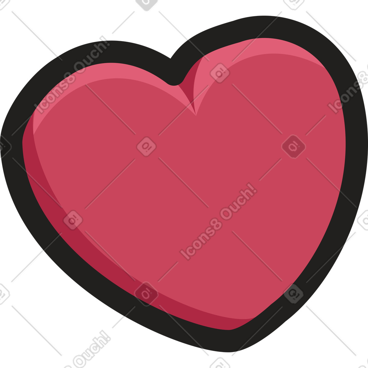 Ilustração de Ícone coração em no estilo Clipart para baixar em PNG, SVG