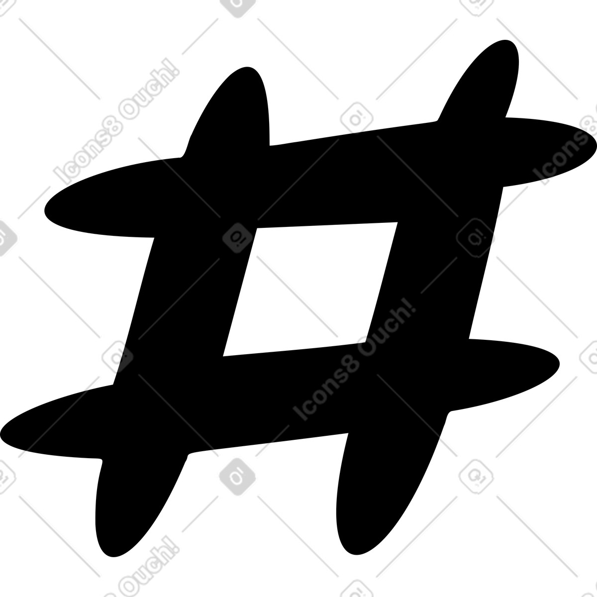 Ilustración Hashtag en estilo Journal a descargar en PNG y SVG