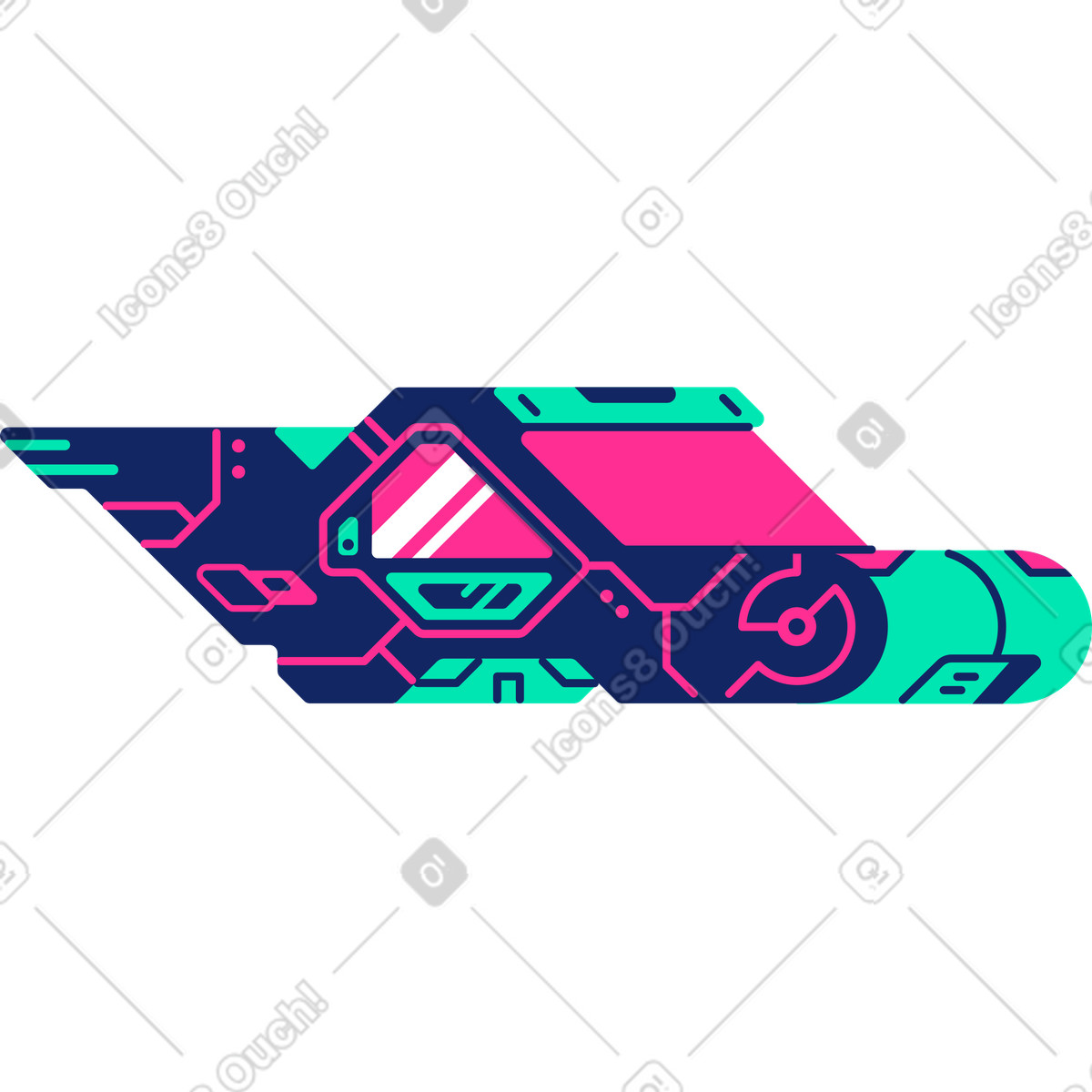 Ilustração de Carro em no estilo Cyborg para baixar em PNG, SVG