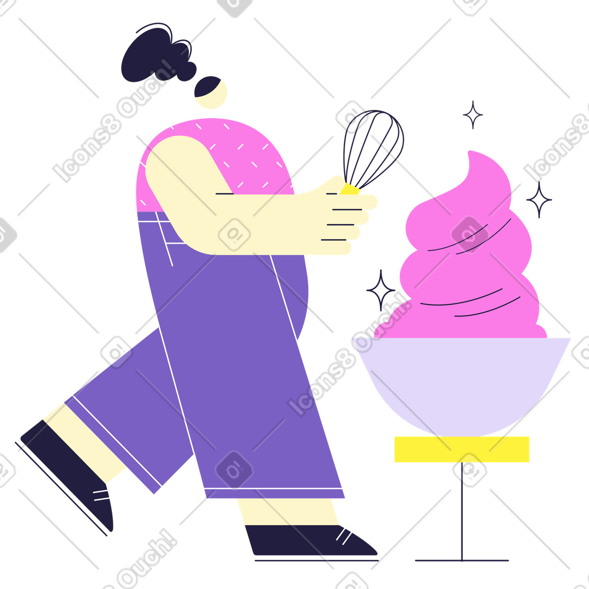 Illustration Cuisson du gâteau ! dans le style Mellow à télécharger aux formats PNG, SVG