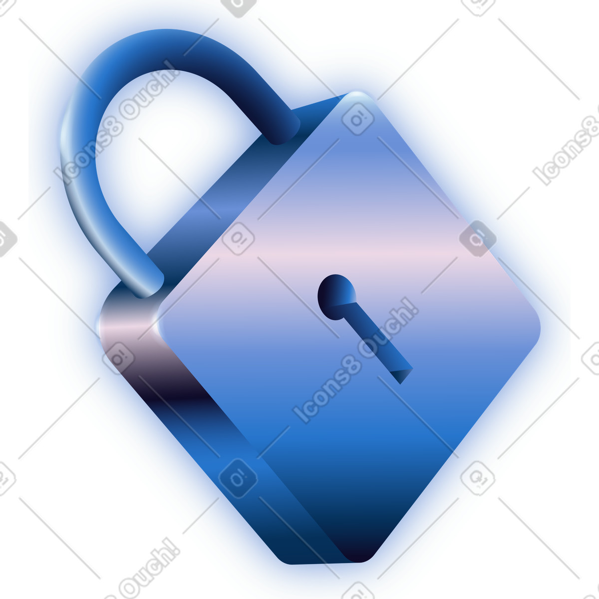 Closed lock illustration in Dimension style download in PNG, SVG