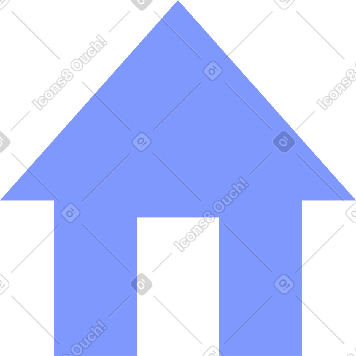 Homepage button with simple blue house shape illustration in System style download in PNG, SVG