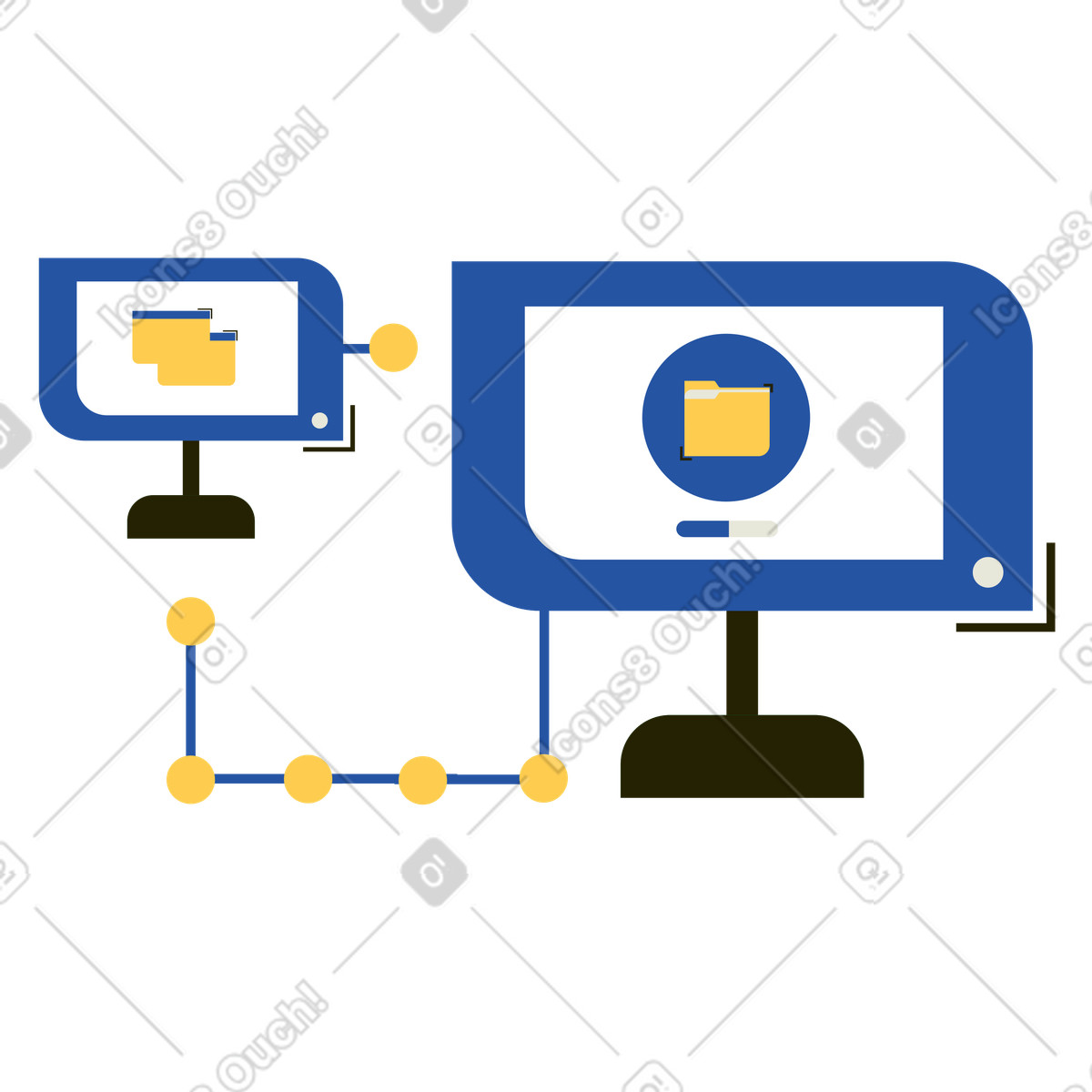Illustration Partage de fichiers dans le style Spot à télécharger aux formats PNG, SVG