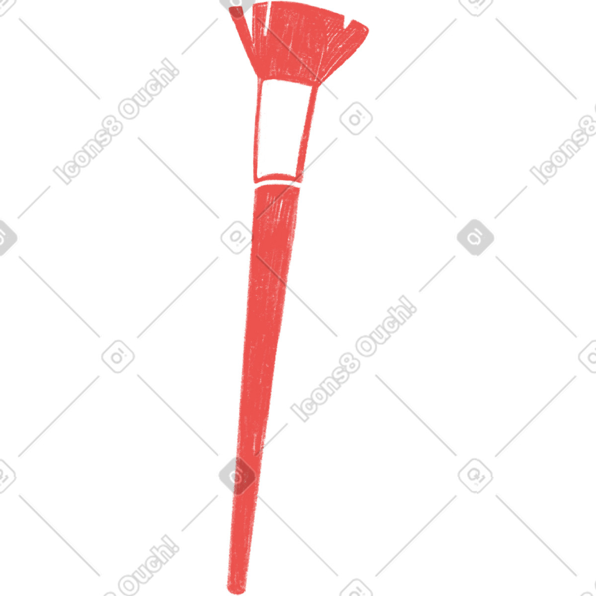 Red makeup brush illustration in Biro style download in PNG, SVG