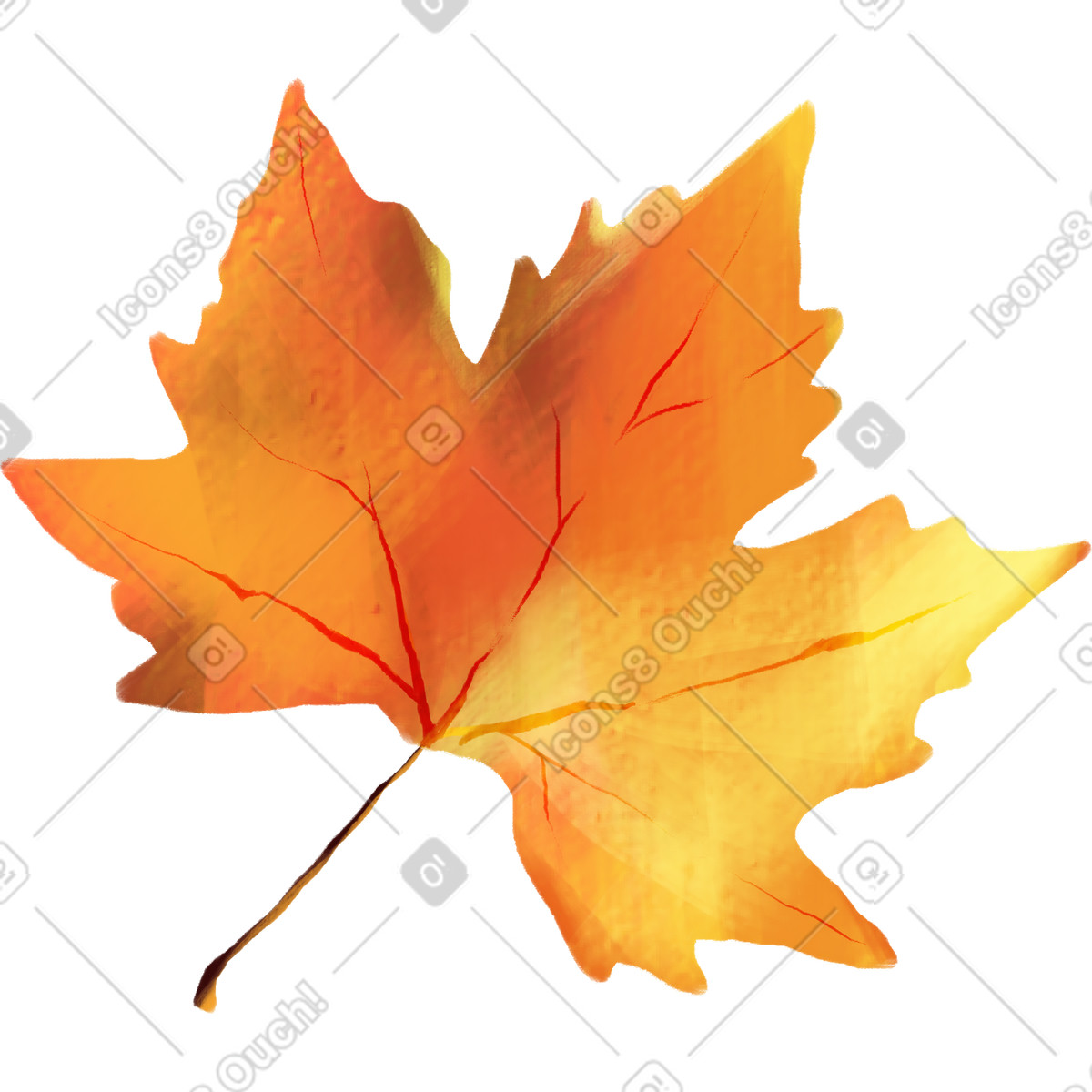 Maple leaf illustration in Sunday style download in PNG, SVG