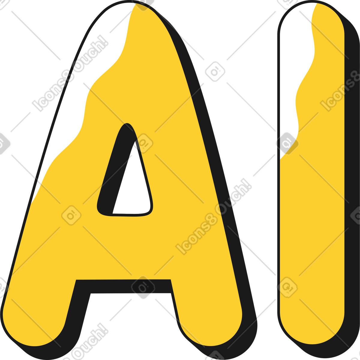 Ilustración Texto de letras ai en estilo Taxi a descargar en PNG y SVG