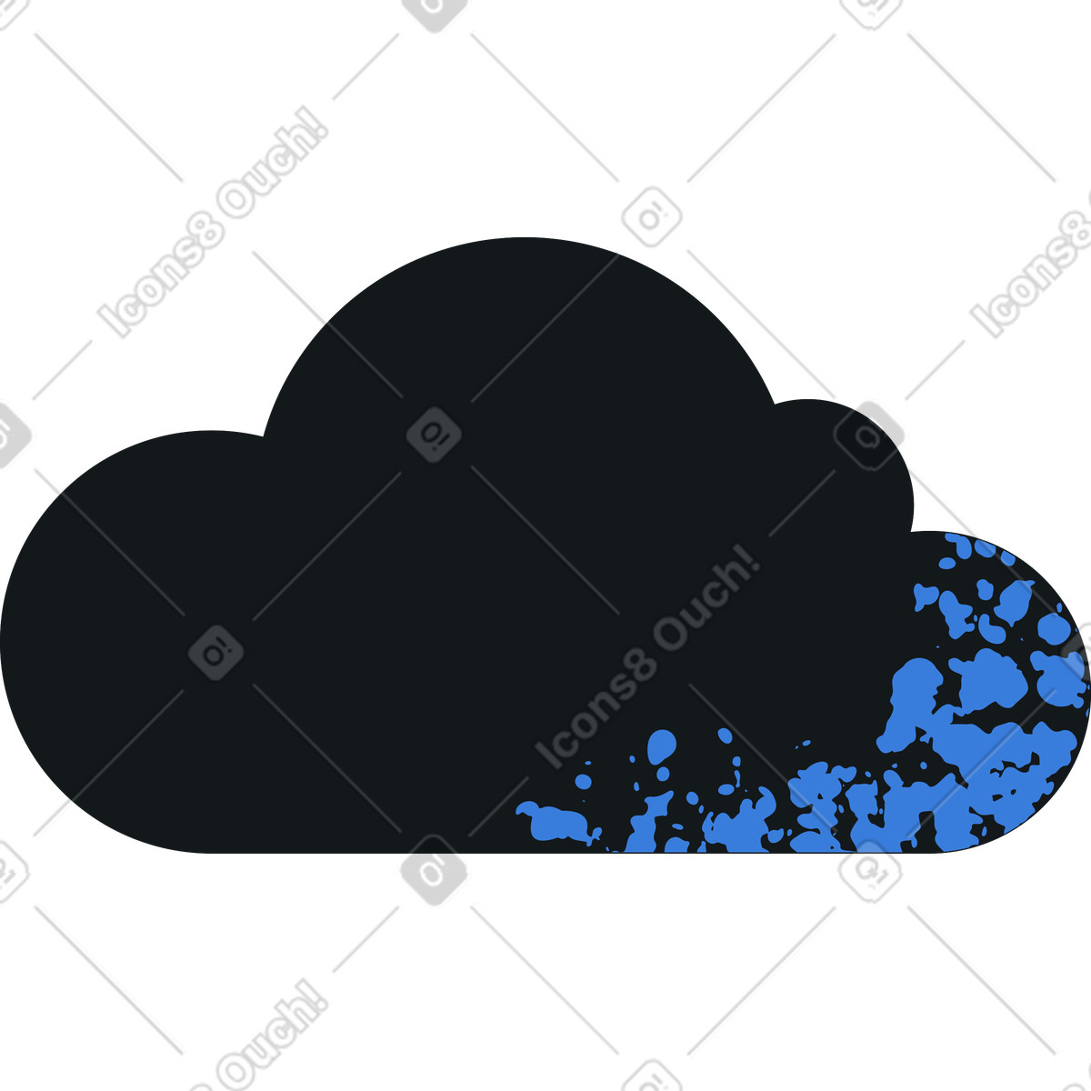 Nuvola con texture illustrazione in stile Midnight scarica in PNG, SVG