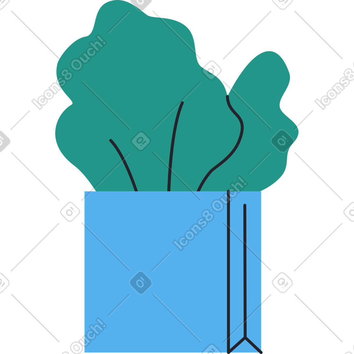 Insalata in un sacchetto di carta illustrazione stile Boba scarica PNG, SVG