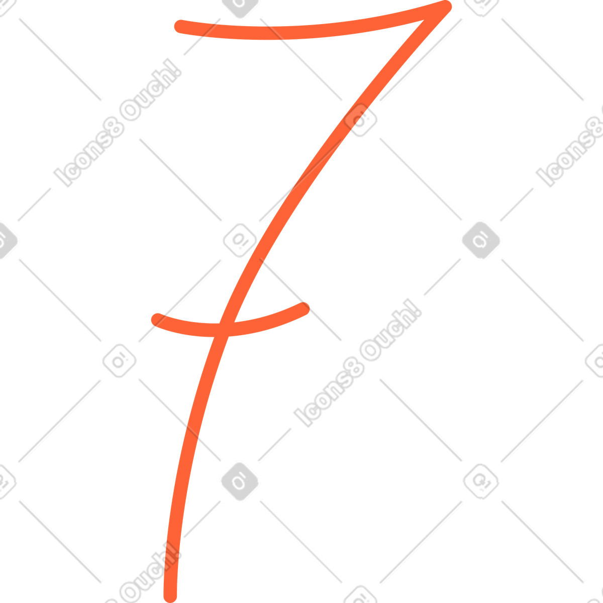 Ilustração de Sete em no estilo Crayon para baixar em PNG, SVG
