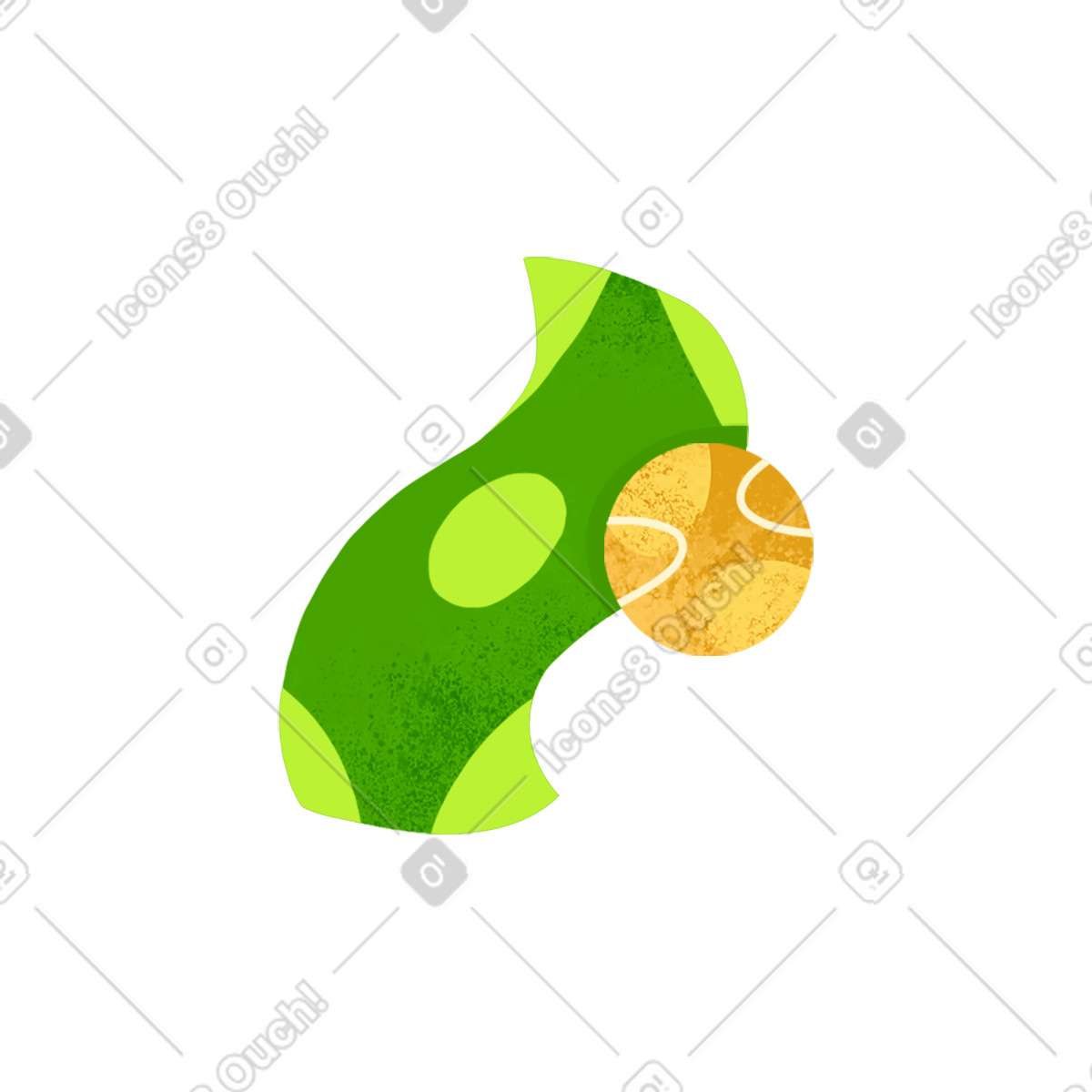 Yellow coin with green banknote illustration in Flare style download in PNG, SVG