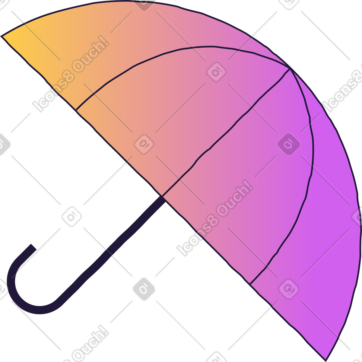 下载 Conifer 风格的 雨伞 插画，支持 PNG、SVG 格式