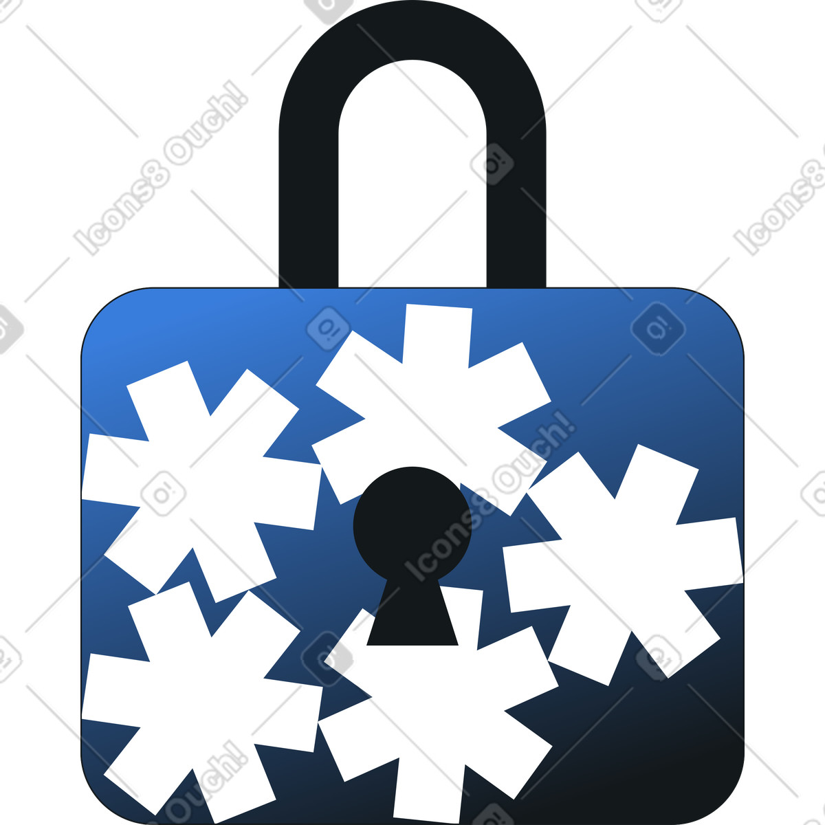 Lucchetto con texture di segni password illustrazione in stile Midnight scarica in PNG, SVG