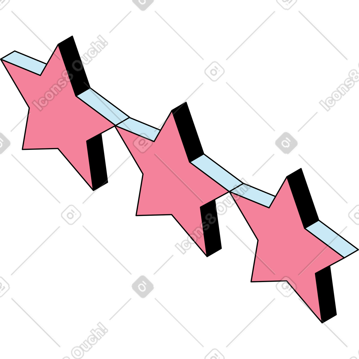 Drei sterne-Illustration im Project-Stil als Download in PNG, SVG