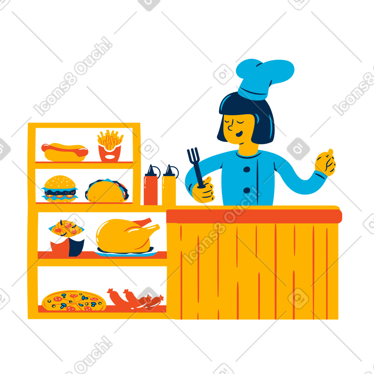 Illustration Bienvenue au dîner dans le style Flame à télécharger aux formats PNG, SVG