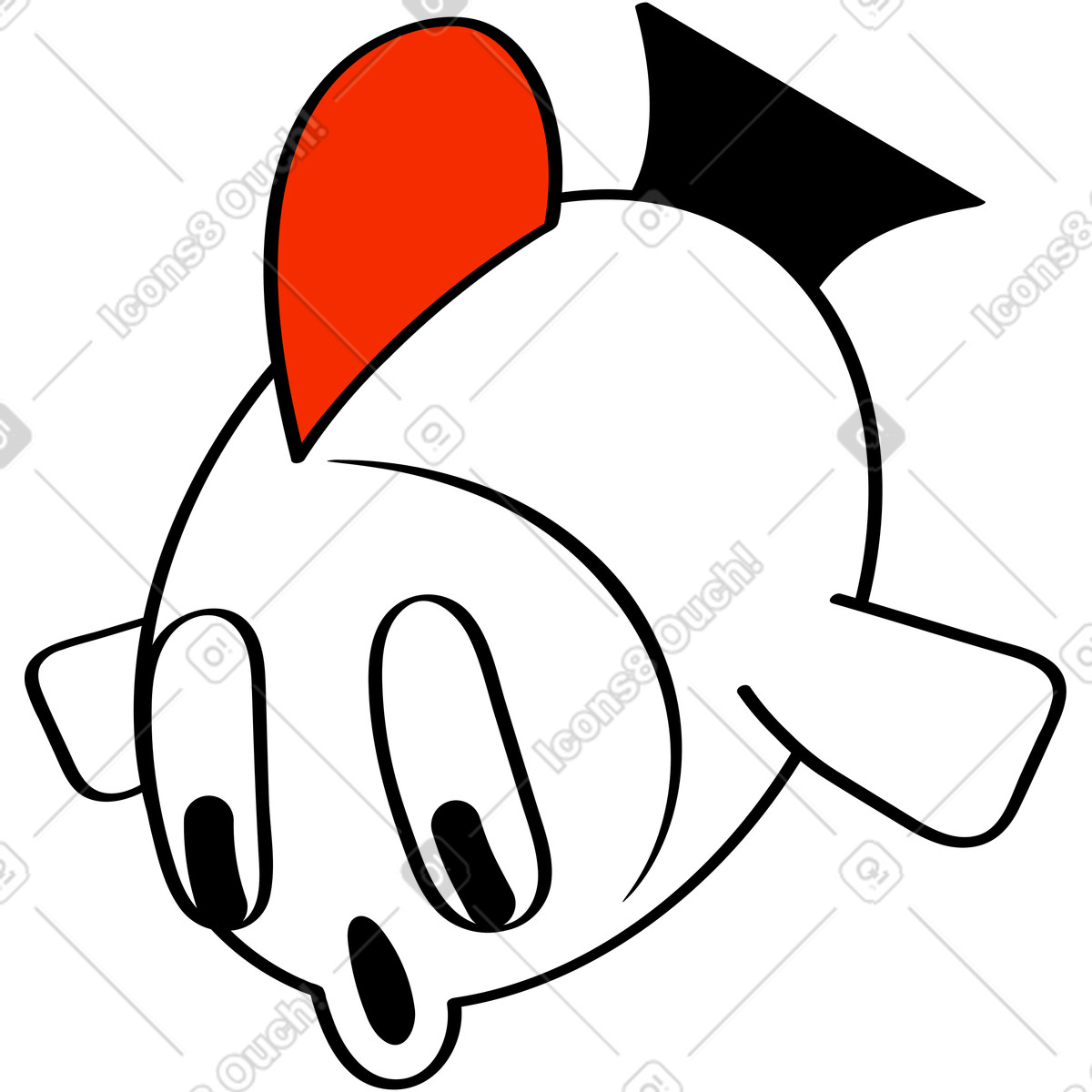 Illustration Poisson dans le style Looney à télécharger aux formats PNG, SVG