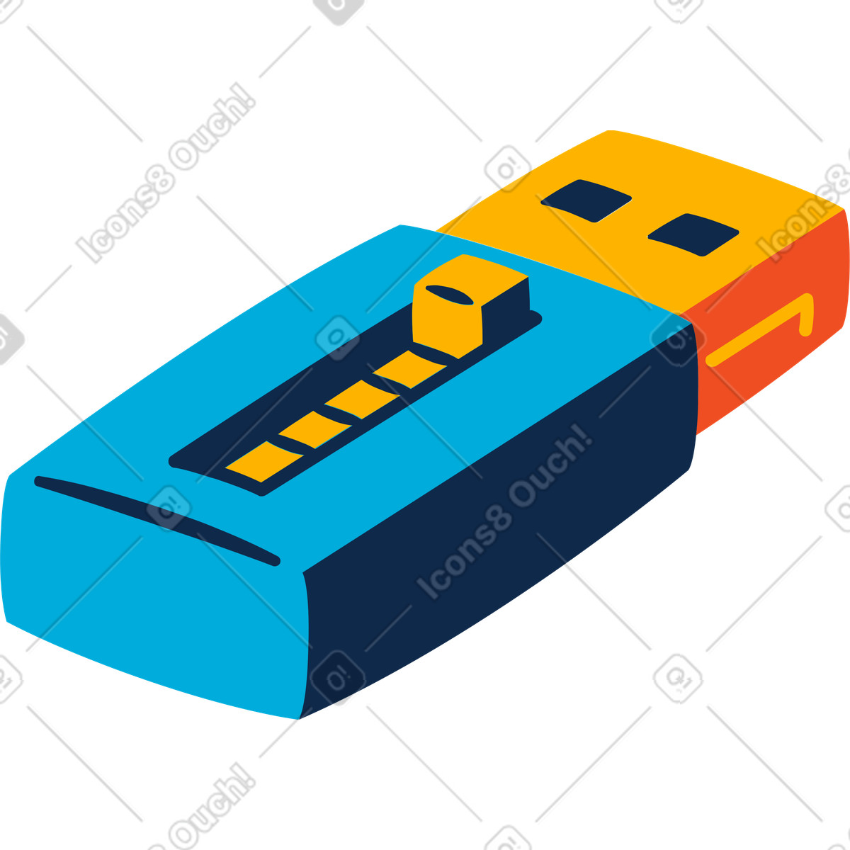 Flame スタイルの Usbフラッシュドライブ のイラストをPNG、SVG形式でダウンロード