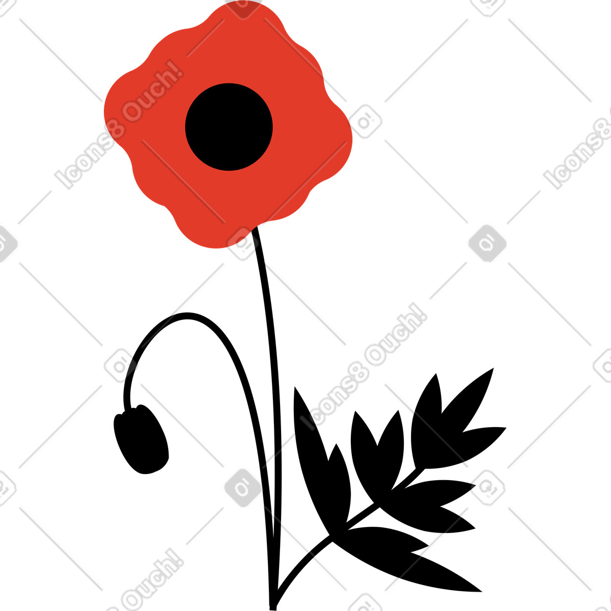 Illustration Fleur dans le style Burgundy à télécharger aux formats PNG, SVG