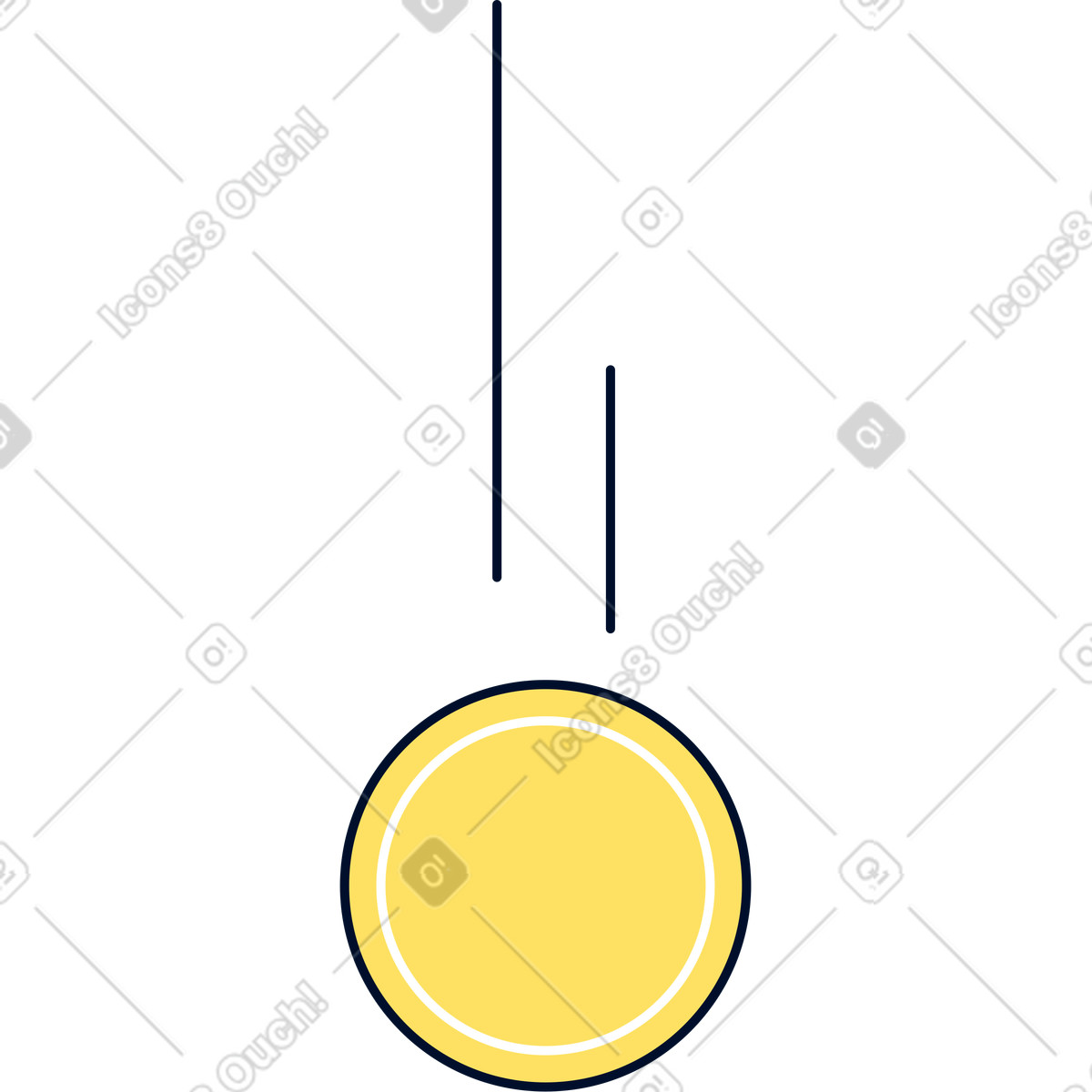 Coin falling illustration in Teal style download in PNG, SVG
