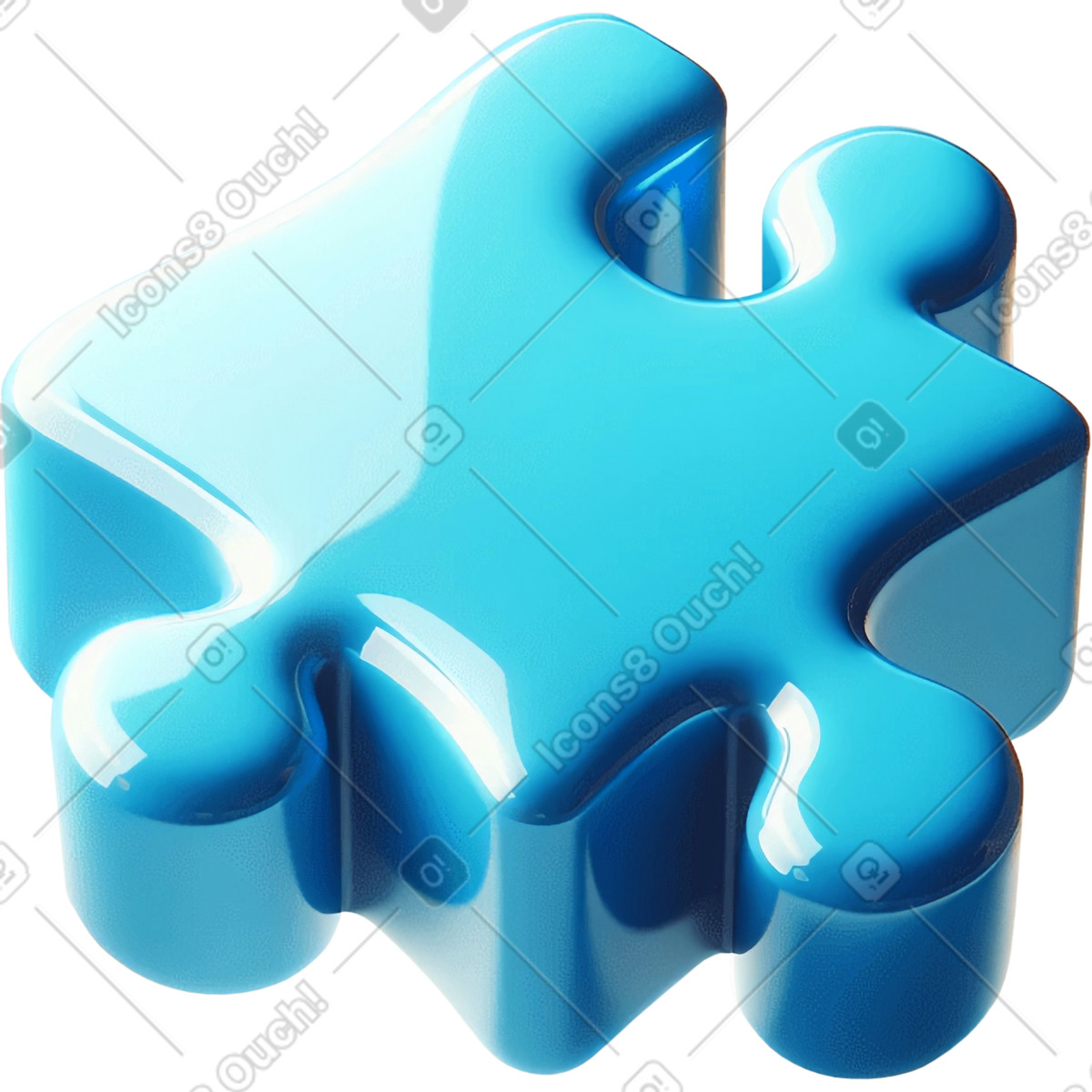 Ilustración Pieza de puzzle en estilo 3D Mini a descargar en PNG y SVG