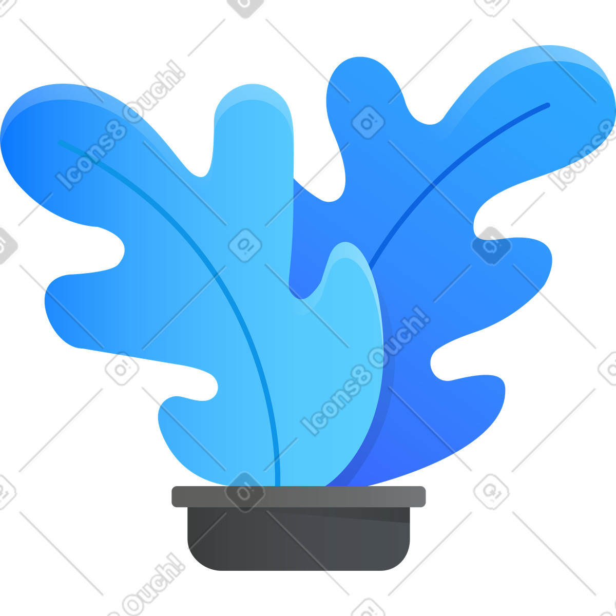 Illustration Plante bleue en pot dans le style Hugo à télécharger aux formats PNG, SVG
