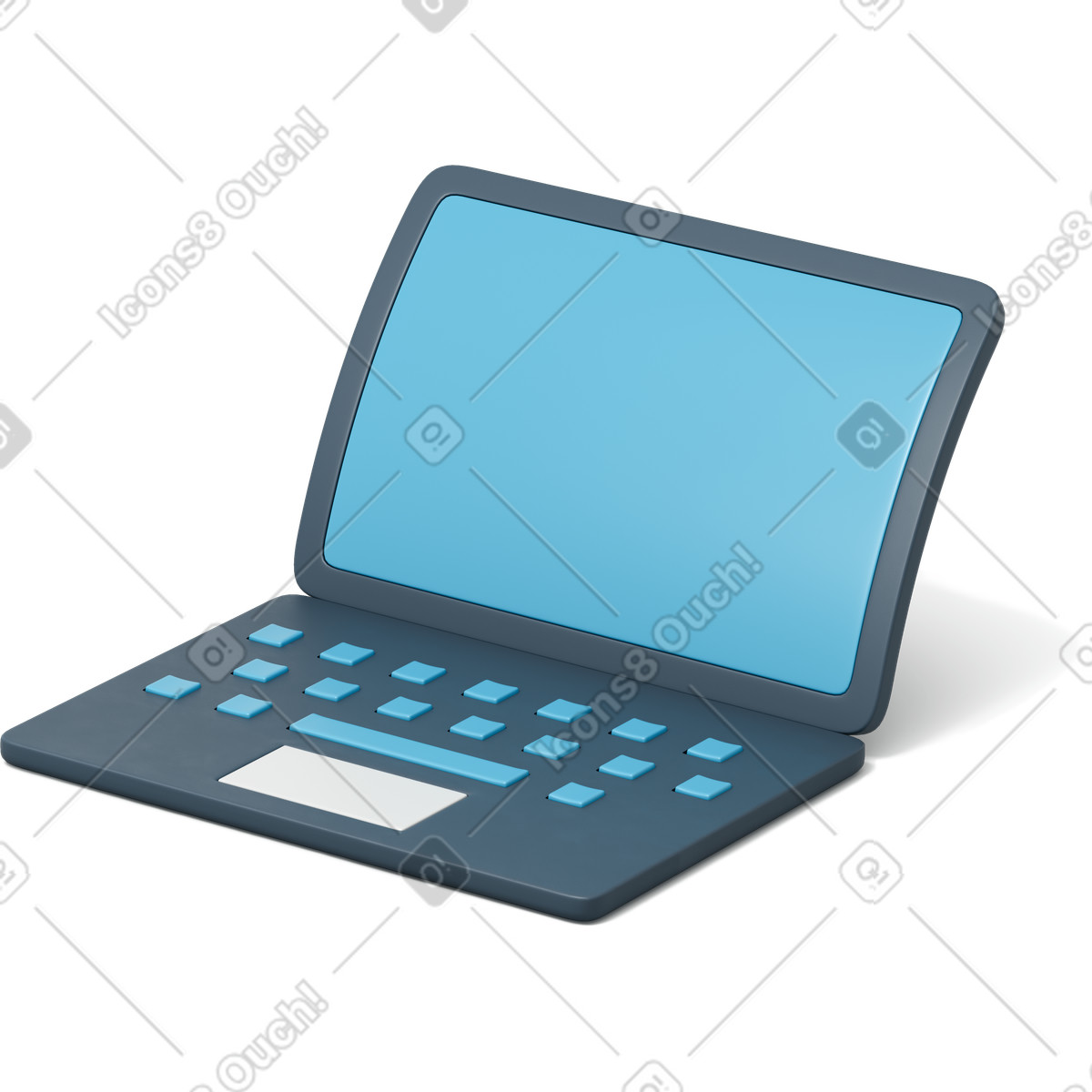 Ilustração de Abra o laptop com tela em branco no estilo 3D Flame para baixar PNG, SVG