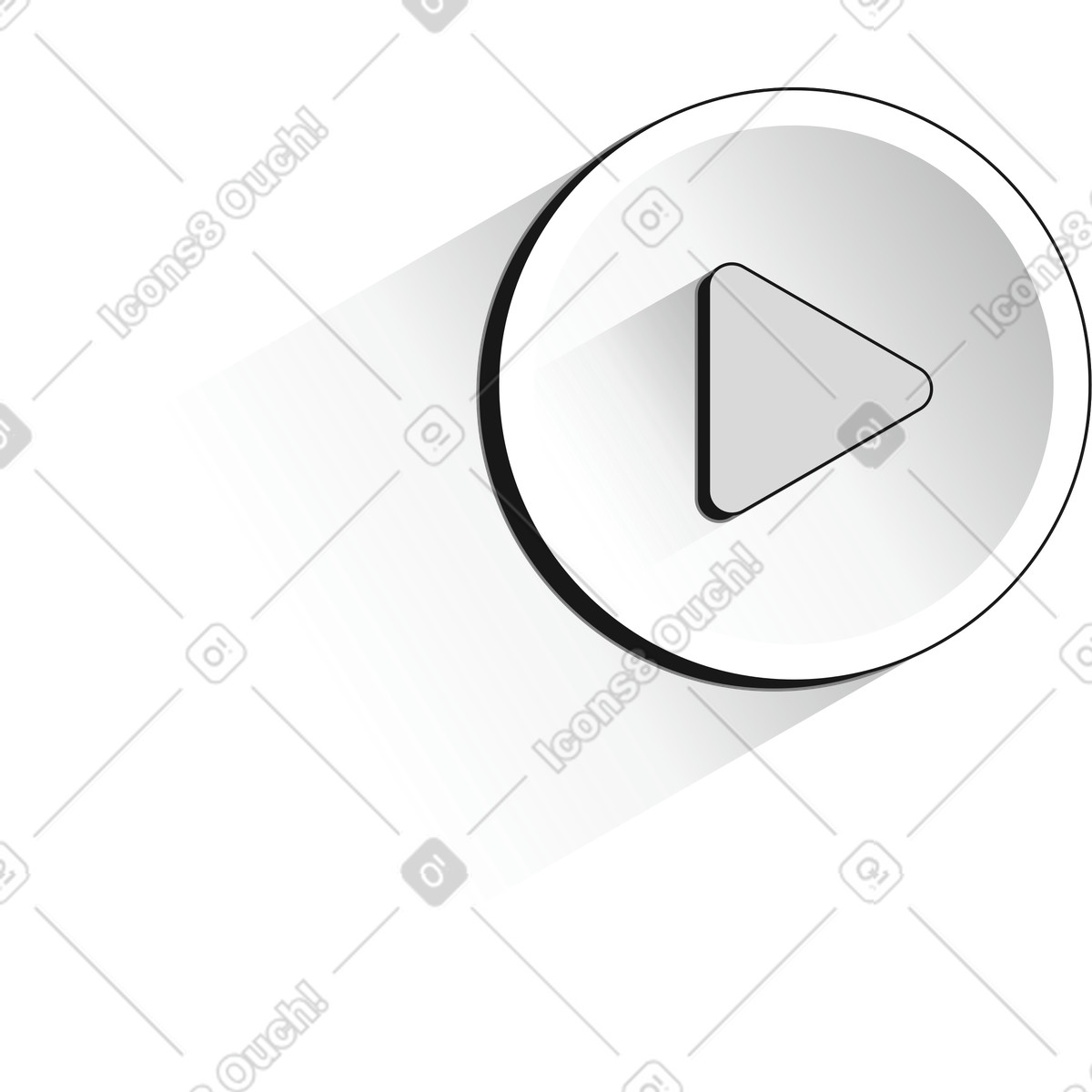 Ilustración Play button symbol for media player interface and video control en estilo Futuristic a descargar en PNG y SVG