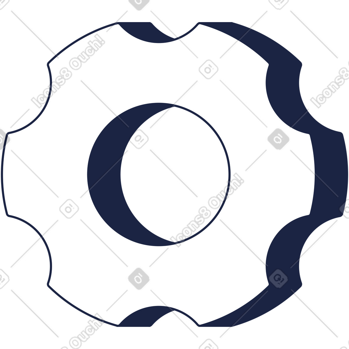 Ilustração de Engrenagem pequena em no estilo Urban Line para baixar em PNG, SVG