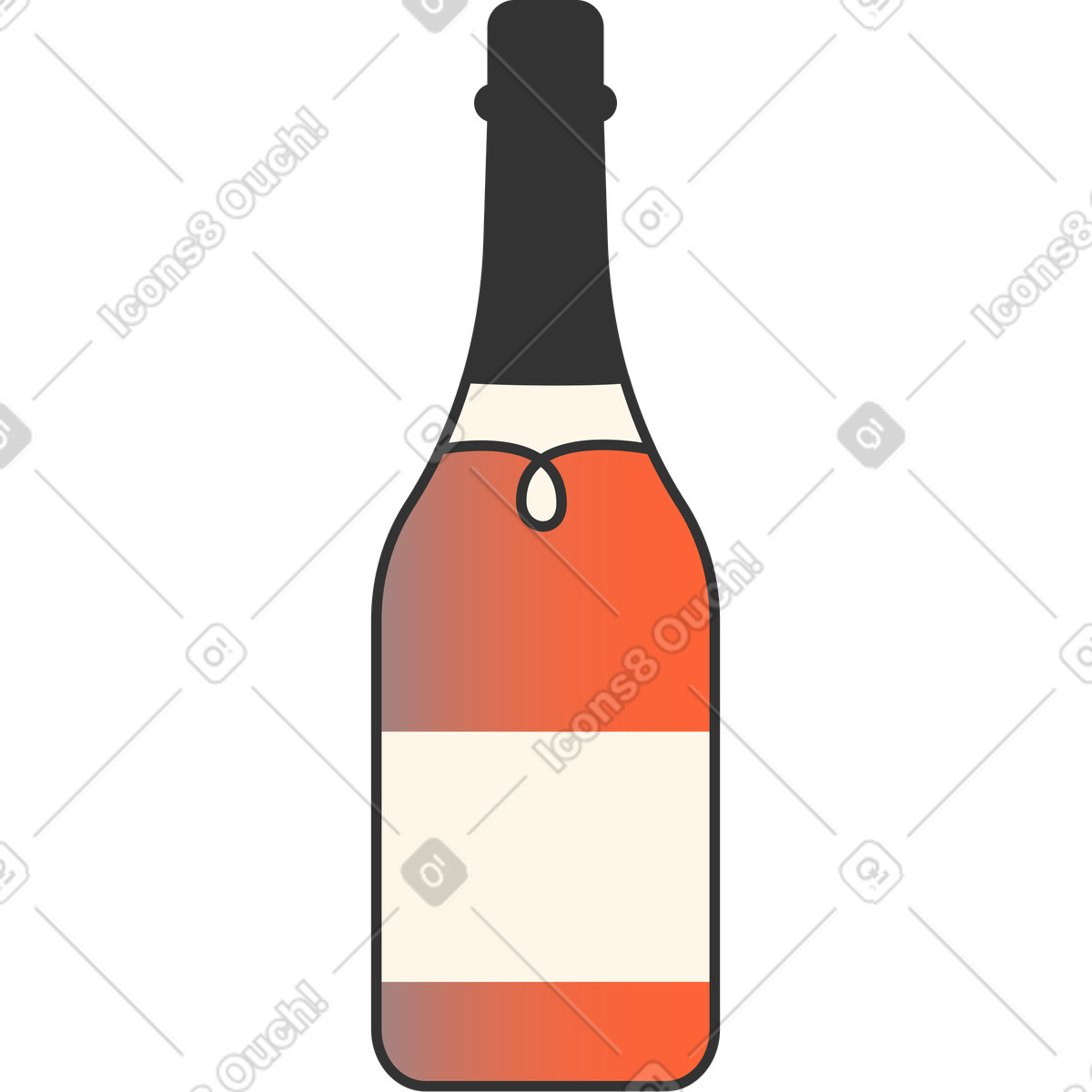 Crayon スタイルの シャンパン のイラストをPNG、SVG形式でダウンロード