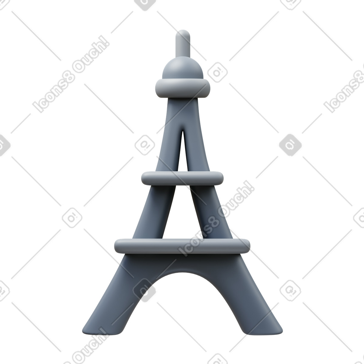 Eiffel tower illustration in PNG, SVG