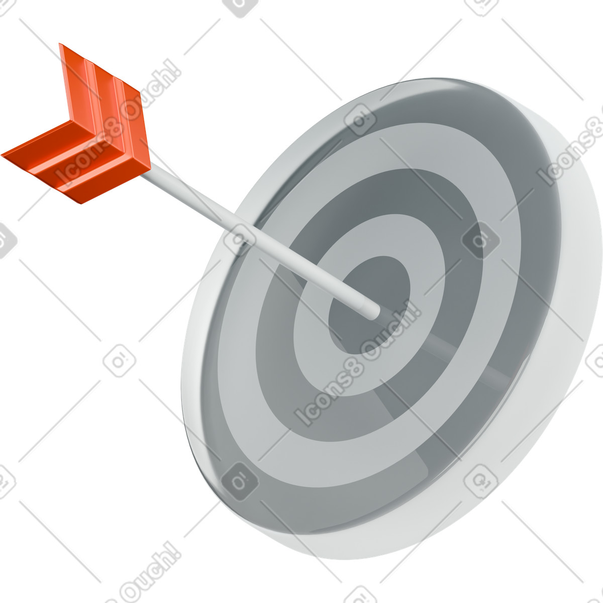 Ilustración Objetivo con flecha en estilo 3D Platforms a descargar en PNG y SVG