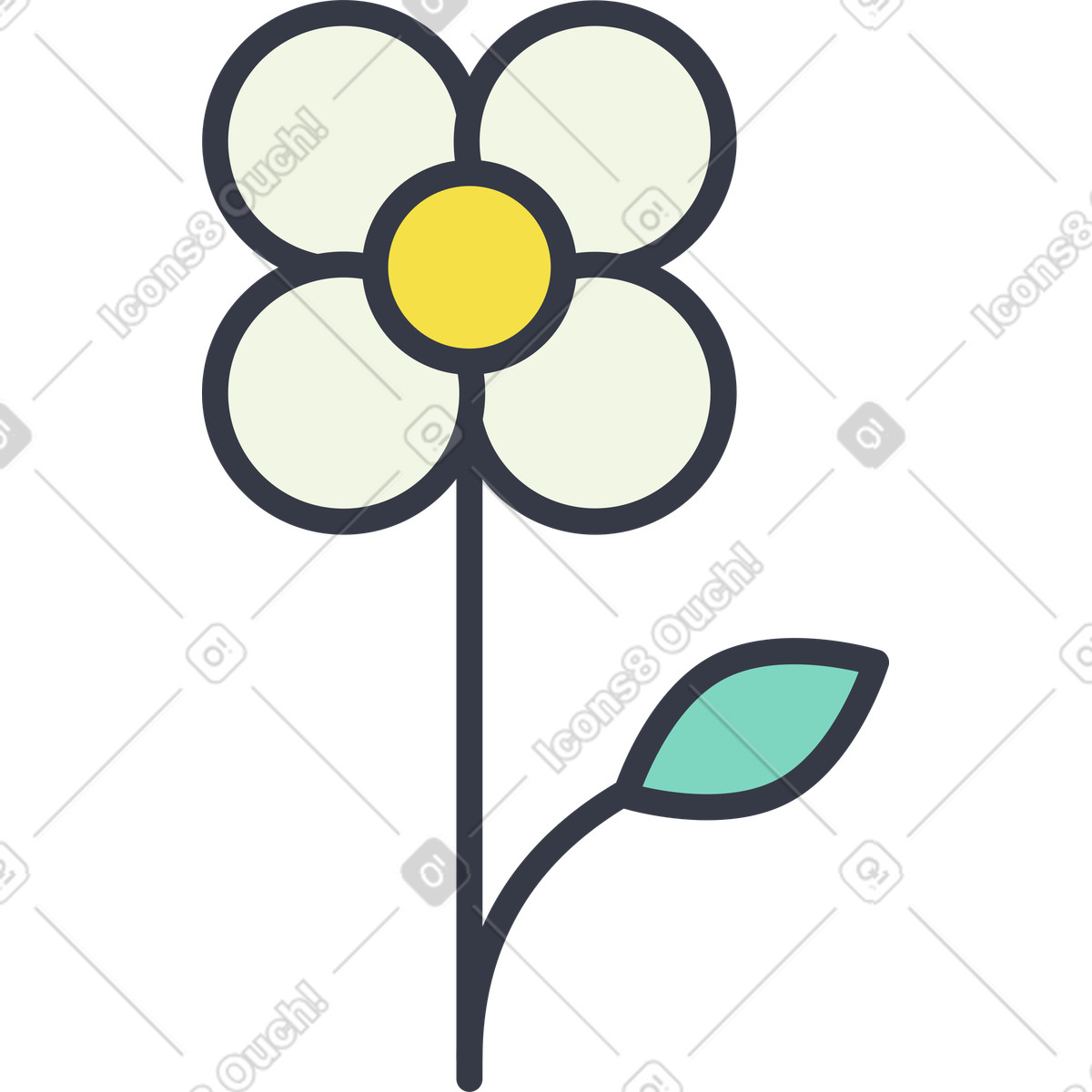 Blume-Illustration im Abstract-Stil als Download in PNG, SVG
