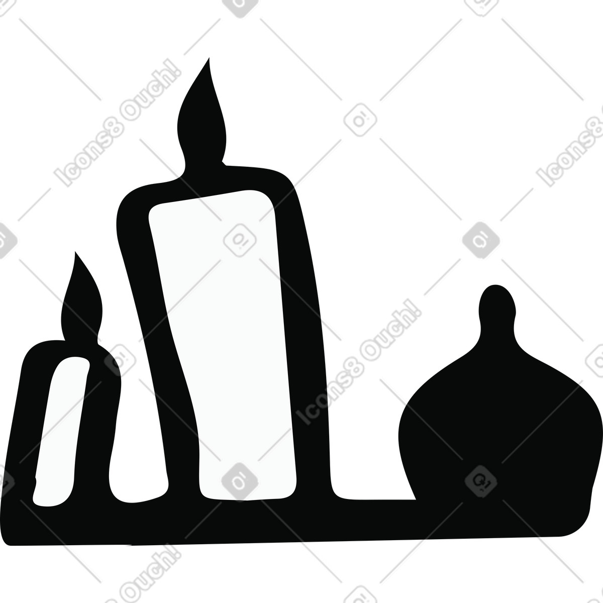 Group of candles illustration in Journal style download in PNG, SVG