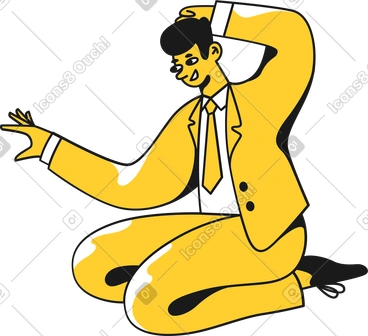 Man in a suit sitting PNG, SVG
