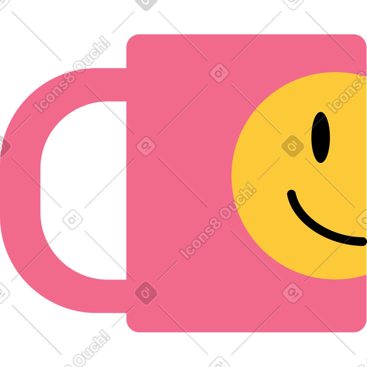 Ilustração de Caneca rosto sorridente em no estilo Juicy para baixar em PNG, SVG