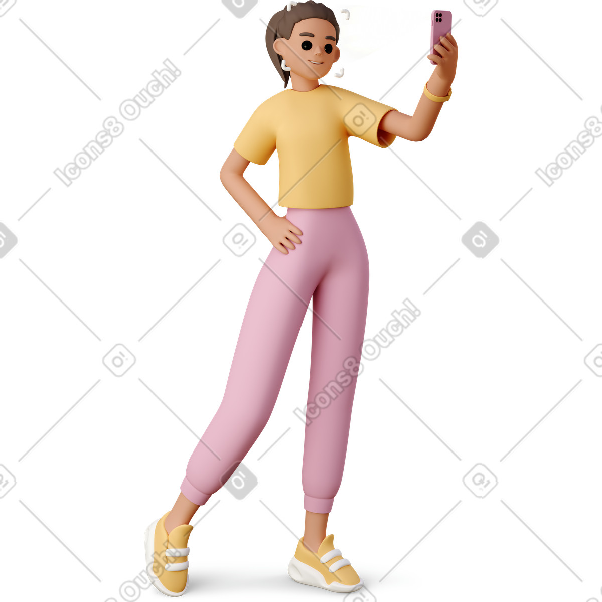 下载 3D Casual life 风格的 Face scan 插画，支持 PNG、SVG 格式