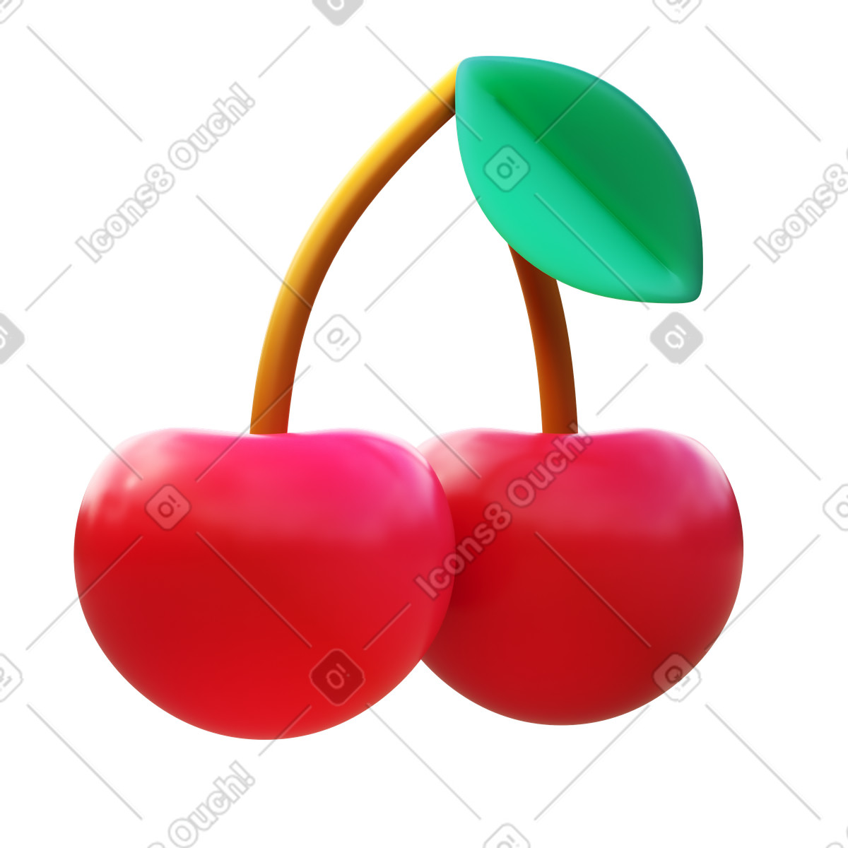 Cherry illustration in 3D Fluency style download in PNG, SVG