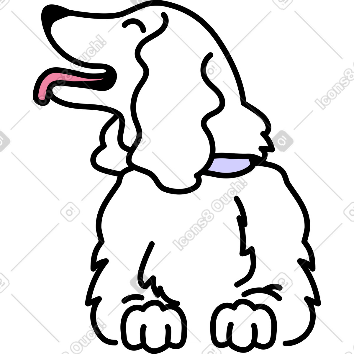 Dog illustration in Notes style download in PNG, SVG