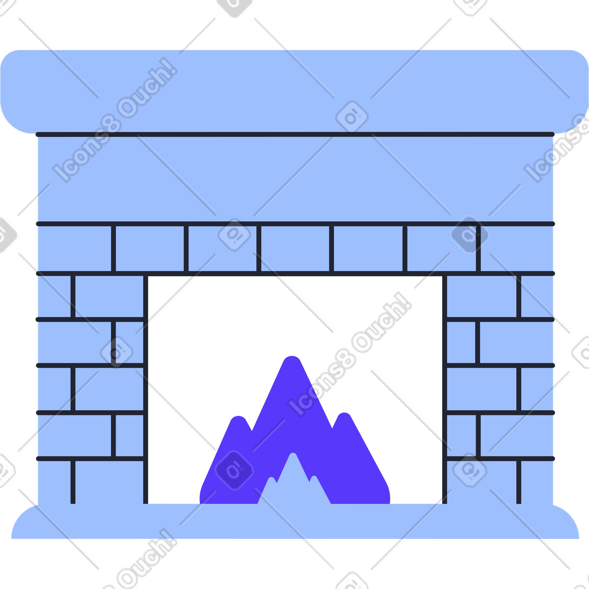 Illustration Cheminée dans le style Pablita à télécharger aux formats PNG, SVG